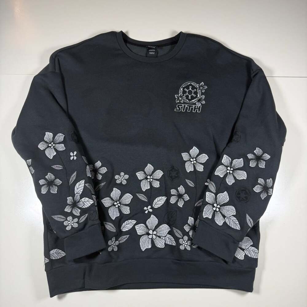Star Wars Our Universe Sith Floral Embroidered Crewneck Sweatshirt Large